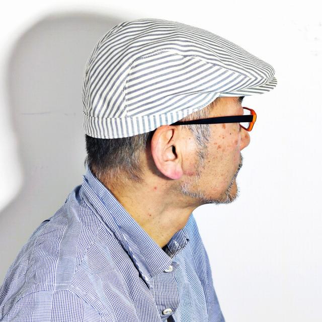 MATUI 帽子 日本製 ハンチング帽 春 夏 サマーウール ストライプ ハンチング帽 紳士 ウール メン_7