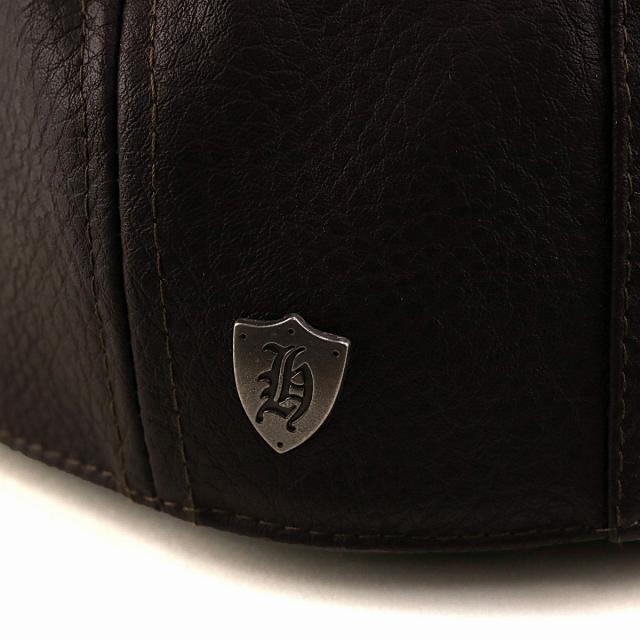 秋 冬 DORFMAN PACIFIC フェイクレザー ハンチング シボ柄 防寒 メンズ レディース シワ加工 DPC 帽子_5