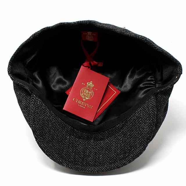 帽子 秋冬 ハンチング クリスティーズ CHRISTYS LONDON メンズ ウール ヘリンボーン HERRINGBONE 灰色_6