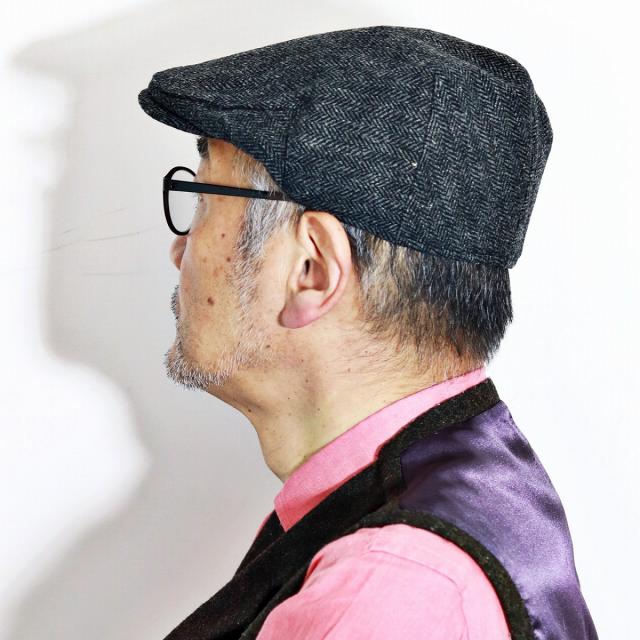 帽子 秋冬 ハンチング クリスティーズ CHRISTYS LONDON メンズ ウール ヘリンボーン HERRINGBONE 灰色_7