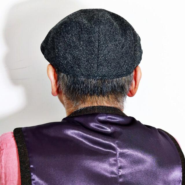 帽子 秋冬 ハンチング クリスティーズ CHRISTYS LONDON メンズ ウール ヘリンボーン HERRINGBONE 灰色_9