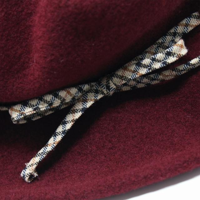 レディース ハット ウール 日本製 セーラーハット ハウスチェック 上品