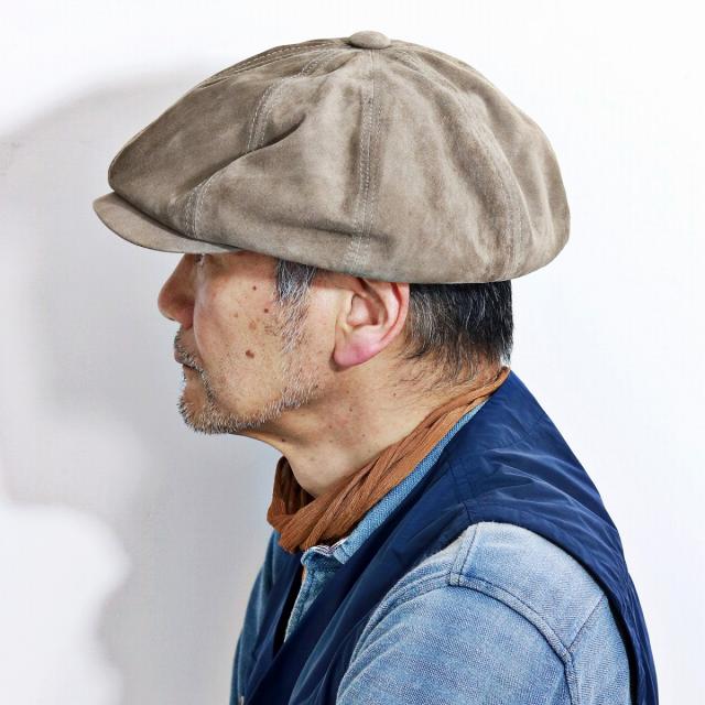 レザーキャスケット 牛革 ぼうし リアルレザー キャスケット ヌバック レザー ファットモゥ&サ_8