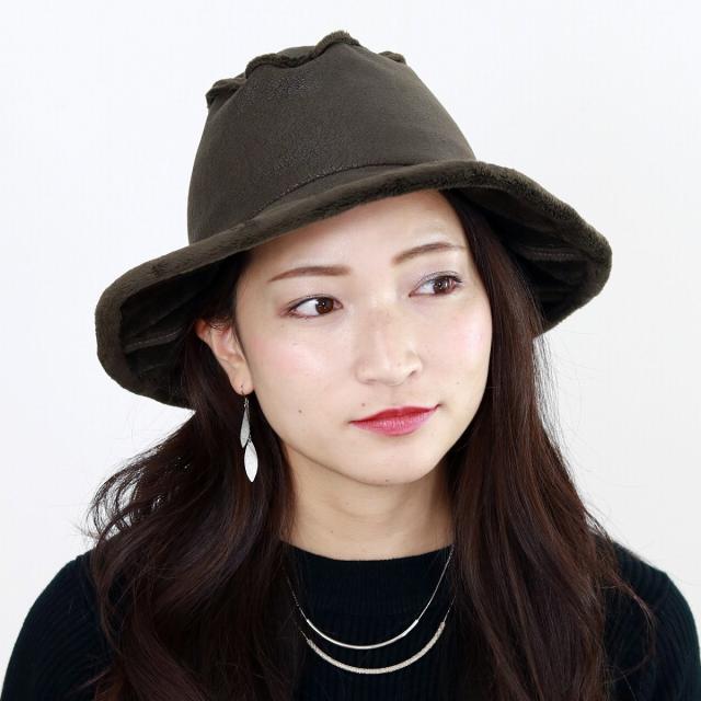 ステットソン ハット レディース 秋 冬 帽子 日本製 フェイクレザー