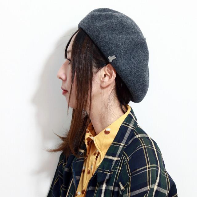 秋 冬 ベレー帽 レディース 帽子 日本製 毛100% サイコバニー ちょぼ