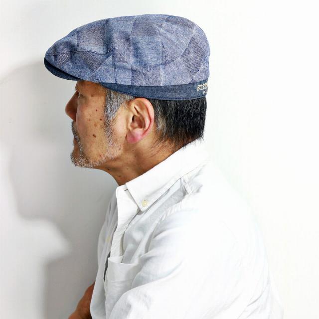 ヘリンボーン チェック柄 コットン100 ハンチング ブロックチェック stetson メンズ 春 夏 STETSON ヘリンボーン チェック柄 コットン100 ハンチング ブロックチェック