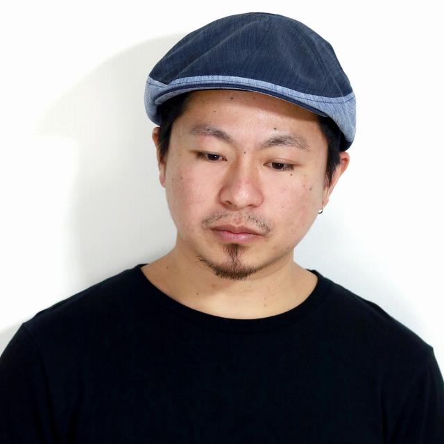 ハンチング 帽子 メンズ デニム パッチワーク風 日本製 春 夏 mila schon ハンチング帽 涼しい ス_8