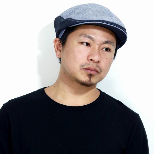 ミラショーン ハンチング 春 夏 デニム 帽子 メンズ 日本製 mila schon ハンチング帽 パッチワーク_7