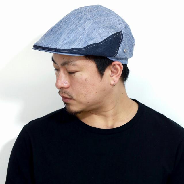 ミラショーン ハンチング 春 夏 デニム 帽子 メンズ 日本製 mila schon ハンチング帽 パッチワーク_8