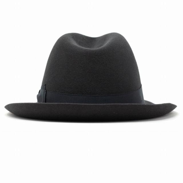【未使用】ボルサリーノ ハット ネイビー グレー ウール ラビット 最高級 ボルサリーノ ハット メンズ ウール ラビットファー イタリア製