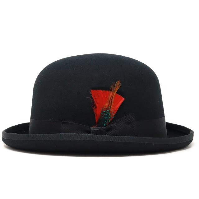 帽子 メンズ ハット 無地 ボーラーハット ウール 羊毛 フェルト 帽体