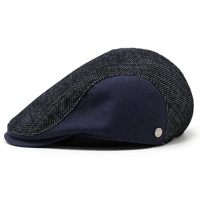 涼しい 帽子 ハンチング メッシュ デニム DAKS ブランド メンズ 日本製 ダックス ブランド ハンチングキャップ 春夏 メッシュ デニムハンチング ブラック 黒 ネイビー 紺 40代 50代 60代 父の日 ギフト 男性 誕生日 お父さん プレゼント 帽子通販_1
