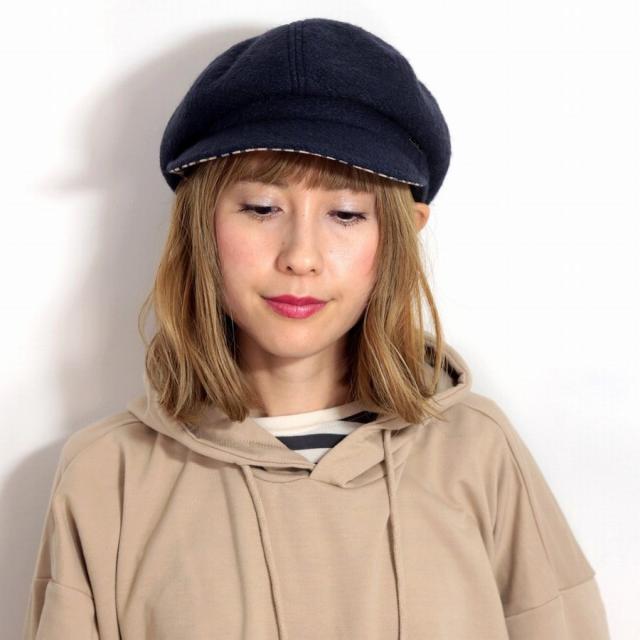 キャスケット 秋 冬 レディース 帽子 DAKS キャスケット帽 ブリティッシュ ブランド ダックス キャス ワンポイント 無地 圧縮ニット キャスケット帽子 ミセスハット ネイビー 紺 ( クリスマス ギフト包装 ラッピング無料 )_8