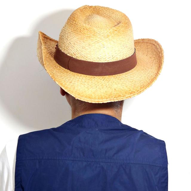 ラフィア ウエスタンハット メンズ 春夏 麦わら帽子 HENSCHEL ハット