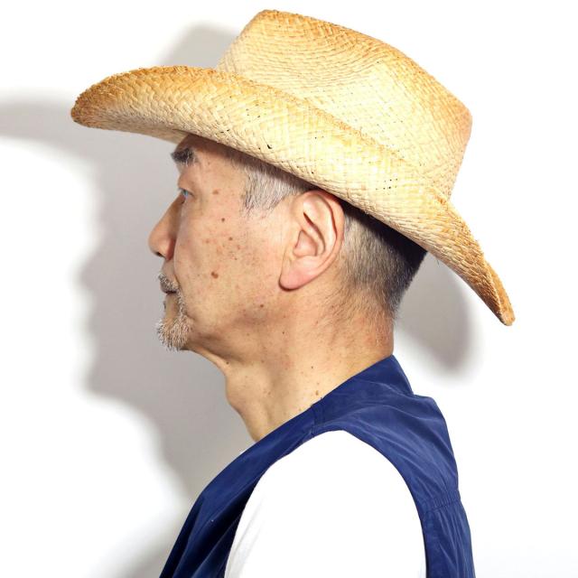 ラフィア ウエスタンハット メンズ 春夏 麦わら帽子 HENSCHEL ハット