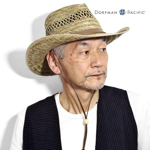 麦わら 帽子 メンズ 夏 涼しいストローハット Dorfman Pacific テンガロン つば広 ハット 春夏 メンズ アメカジ 小物 カウボーイハット［ cowboy hat ］父の日 ギフト 男性 誕生日 プレゼント ラッピング無料 送料無料