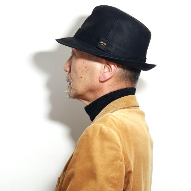 ウォッシャブルレザー マニッシュハット レザーハット メンズ ハット メンズ 中折れハット メンズ 秋冬 KNOX 牛革 サイズ調整可能 帽子 メンズ 58cm 60cm / ブラック ブラウン［ fedora ］30代 40代 50代 60代 ファッション 男性 帽子 通販 送料無料 父の日 ウォッシャブルレザー マニッシュハット レザーハット メンズ ハット