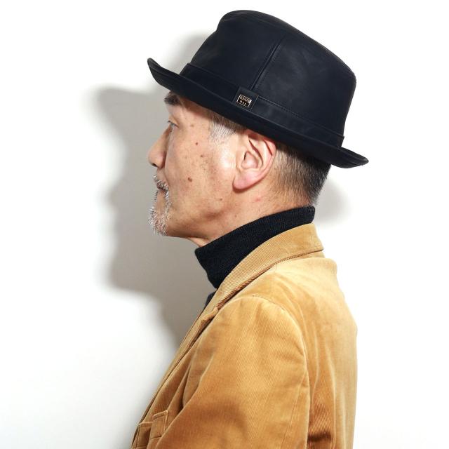 ウォッシャブルレザー マニッシュハット レザーハット メンズ ハット