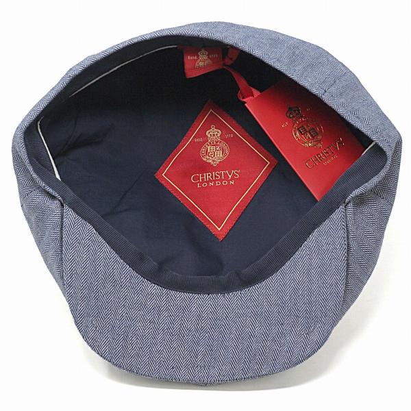 ヘリンボーン 8方ハンチング 春 夏 CHRISTYS' LONDON クリスティーズ リネン コットン 帽子 Ivy cap 海外ブランド メンズ トラディショナル 青 ブルー [ ivy cap ] 父の日 ギフト 誕生日 プレゼント 贈り物 ラッピング無料 敬老の日_5