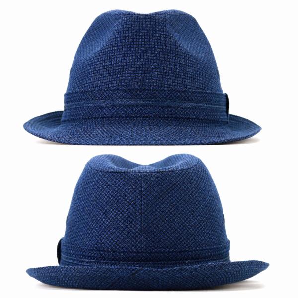 DAKS 中折れハット メンズ サイズ豊富 55cm〜60cm ダックス 帽子 春夏 小さめ 大きめ メランジメッシュ　ニューレスコー ハット メンズ ギフト おすすめ 中折れ帽子 日本製 カジュアル 中折れ帽 紳士 ネイビー 紺 [ fedora ] ギフト プレゼント 父の日_2