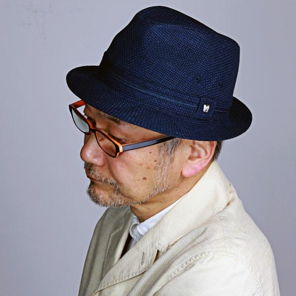 DAKS 中折れハット メンズ サイズ豊富 55cm〜60cm ダックス 帽子 春夏 小さめ 大きめ メランジメッシュ　ニューレスコー ハット メンズ ギフト おすすめ 中折れ帽子 日本製 カジュアル 中折れ帽 紳士 ネイビー 紺 [ fedora ] ギフト プレゼント 父の日_8