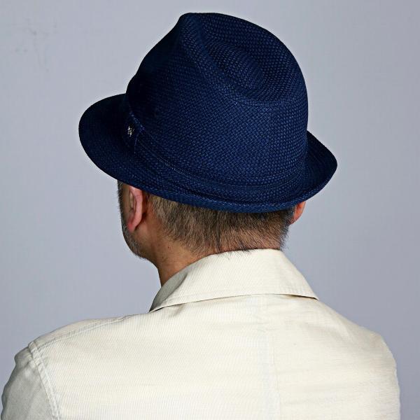 DAKS 中折れハット メンズ サイズ豊富 55cm〜60cm ダックス 帽子 春夏 小さめ 大きめ メランジメッシュ　ニューレスコー ハット メンズ ギフト おすすめ 中折れ帽子 日本製 カジュアル 中折れ帽 紳士 ネイビー 紺 [ fedora ] ギフト プレゼント 父の日_9
