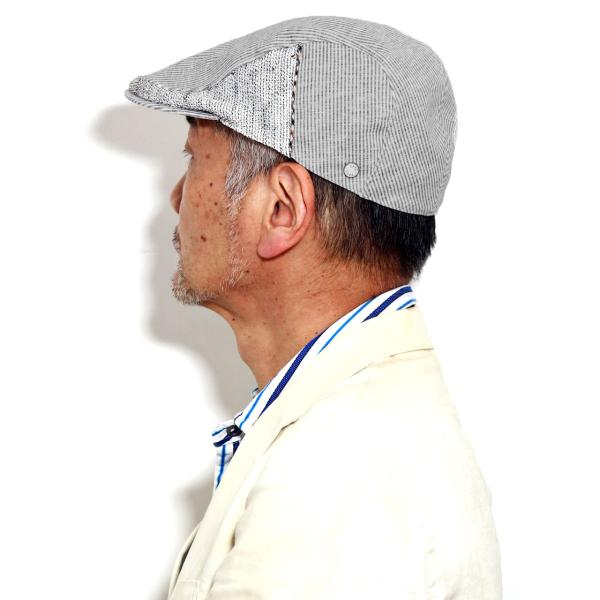 DAKS ハンチング 大きいサイズ メンズ ダックス ブランド 帽子 ハンチング帽 紳士帽子 春夏 コットン 切り替え サイズ調整可能 M L LL グレー [ ivy cap ] 送料無料 父の日 ギフト 男性 誕生日 プレゼント 帽子通販 敬老の日_9