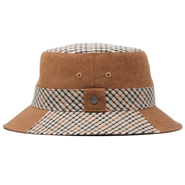 DAKS サハリハット メンズ 春夏 帽子 チェック ダックス ブランド バケットハット 日本製 LEOMASTER DERAVE ハウスチェック ネイビー チャコール M L LL [ cap ] 40代 50代 60代 ファッション 父の日 ギフト 男性 誕生日 プレゼント 敬老の日_1