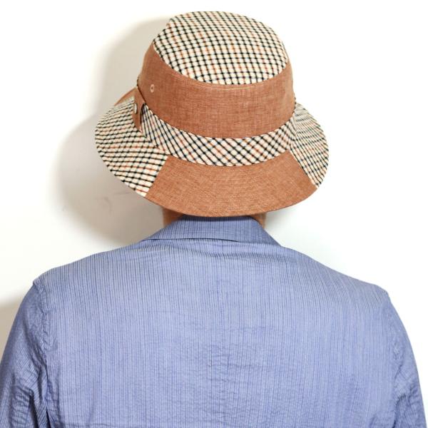 DAKS サハリハット メンズ 春夏 帽子 チェック ダックス ブランド バケットハット 日本製 LEOMASTER DERAVE ハウスチェック ネイビー チャコール M L LL [ cap ] 40代 50代 60代 ファッション 父の日 ギフト 男性 誕生日 プレゼント 敬老の日_11