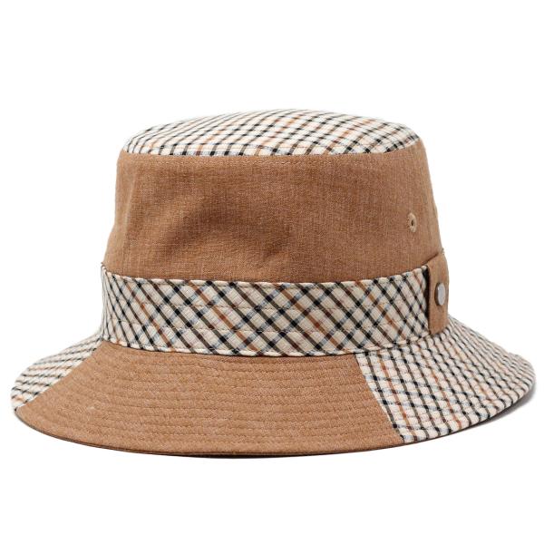 DAKS サハリハット メンズ 春夏 帽子 チェック ダックス ブランド バケットハット 日本製 LEOMASTER DERAVE ハウスチェック ネイビー チャコール M L LL [ cap ] 40代 50代 60代 ファッション 父の日 ギフト 男性 誕生日 プレゼント 敬老の日_18