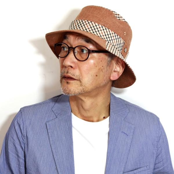 DAKS サハリハット メンズ 春夏 帽子 チェック ダックス ブランド バケットハット 日本製 LEOMASTER DERAVE ハウスチェック ネイビー チャコール M L LL [ cap ] 40代 50代 60代 ファッション 父の日 ギフト 男性 誕生日 プレゼント 敬老の日_9