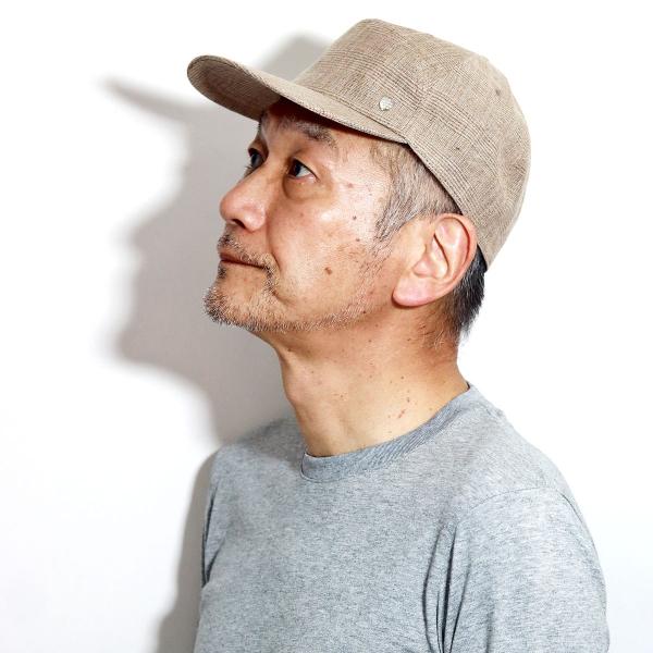 DAKS リネン キャップ ダックス キャップ 帽子 メンズ 春夏 大きいサイズ 麻素材 グレンチェック ブランド 大人 キャップ S M L LL 日本製 オレンジ [ cap ] 送料無料 父の日 ギフト 男性 誕生日 プレゼント 帽子通販 敬老の日