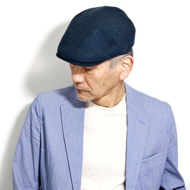 DAKS ハンチング メンズ 帽子 アイビーキャップ ハンチング帽 ストライプ柄 春夏 父の日 ギフト ダックス ハンチング帽子 送料無料 男性用 日本製 / ネイビー/チャコール［ ivy cap ］父の日 プレゼント ギフトラッピング無料 送料無料 50代 60代 70代 80代 ファッション_10