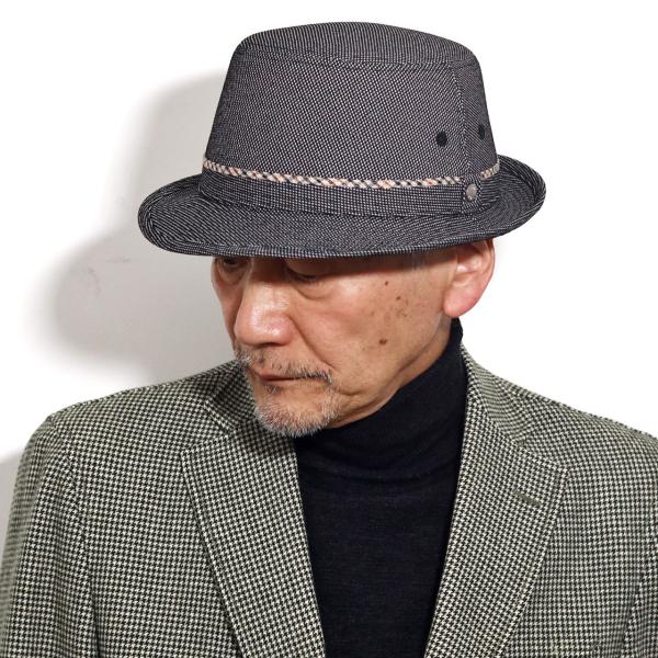 DAKS 秋 冬 ハット ダックス バーズアイ アルペンハット ブランド メンズ 紳士 大きいサイズ 帽子 バーズアイ 日本製 S M L LL / グレー［ fedora ］男性 誕生日 帽子 父の日 ギフト プレゼント ラッピング無料