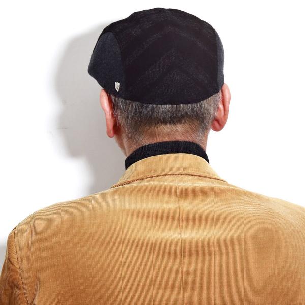 DAKS ダックス ハンチング チェック 柄 ブランド 日本製 帽子 メンズ 秋冬 縞模様 ボーダー ハンチング帽 ウール メルトン 紳士 ブラック ネイビー / 黒 紺 [ ivy cap ] 40代 50代 60代 クリスマス ギフト 誕生日 プレゼント ラッピング無料 父の日_14