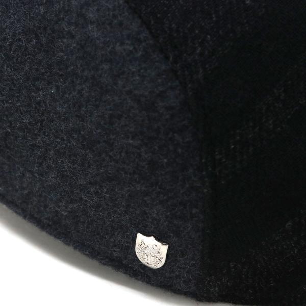 DAKS ダックス ハンチング チェック 柄 ブランド 日本製 帽子 メンズ 秋冬 縞模様 ボーダー ハンチング帽 ウール メルトン 紳士 ブラック ネイビー / 黒 紺 [ ivy cap ] 40代 50代 60代 クリスマス ギフト 誕生日 プレゼント ラッピング無料 父の日_8
