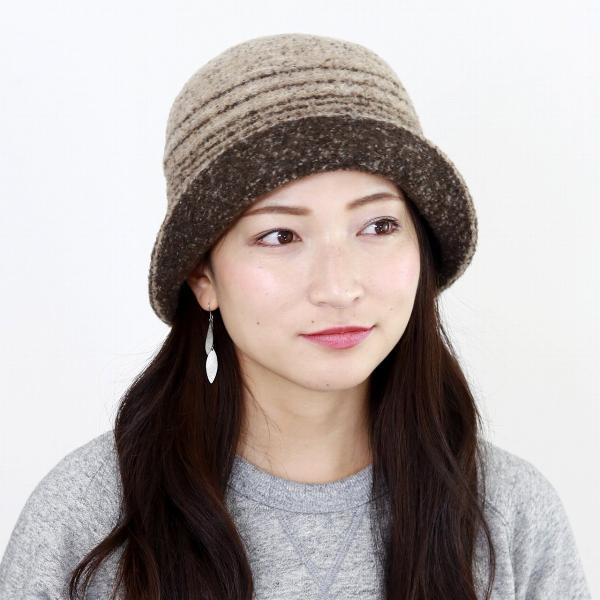 DAKS ボーダー柄 秋 冬 帽子 セーラーハット ダックス 暖かい 英国ブランド 日本製 ニット素材 レディース ハット 毛混 ミセス ブランド 茶 ブラウン [ hat ] ( クリスマス ギフト包装 ラッピング 無料 ) 母の日_12