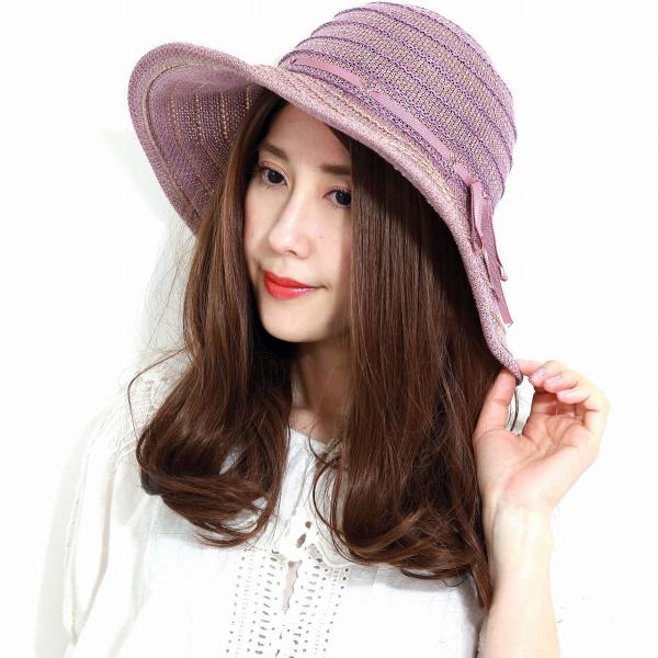 DAKS つば広 帽子 ボーダー 擬麻 綿ロード ハット レディース ツバ広帽子 日焼け対策 ブランド ダックス 春夏 帽子 UVカット 折りたためる サマーハット 通気性が良い 涼しい 女優帽 ミセスハット 紺 ピンク 茶 女性 誕生日 プレゼント ギフト ラッピング無料 母の日_13