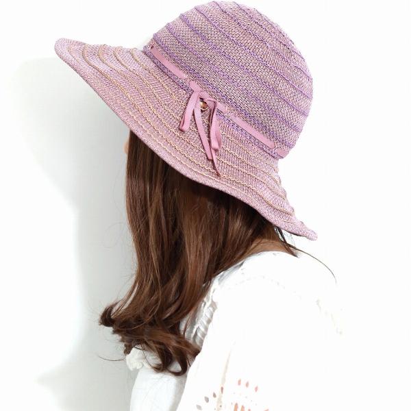 DAKS つば広 帽子 ボーダー 擬麻 綿ロード ハット レディース ツバ広帽子 日焼け対策 ブランド ダックス 春夏 帽子 UVカット 折りたためる サマーハット 通気性が良い 涼しい 女優帽 ミセスハット 紺 ピンク 茶 女性 誕生日 プレゼント ギフト ラッピング無料 母の日_14