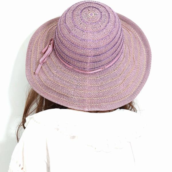 DAKS つば広 帽子 ボーダー 擬麻 綿ロード ハット レディース ツバ広帽子 日焼け対策 ブランド ダックス 春夏 帽子 UVカット 折りたためる サマーハット 通気性が良い 涼しい 女優帽 ミセスハット 紺 ピンク 茶 女性 誕生日 プレゼント ギフト ラッピング無料 母の日_15