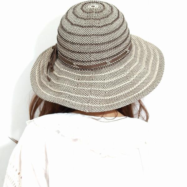 DAKS つば広 帽子 ボーダー 擬麻 綿ロード ハット レディース ツバ広帽子 日焼け対策 ブランド ダックス 春夏 帽子 UVカット 折りたためる サマーハット 通気性が良い 涼しい 女優帽 ミセスハット 紺 ピンク 茶 女性 誕生日 プレゼント ギフト ラッピング無料 母の日_18