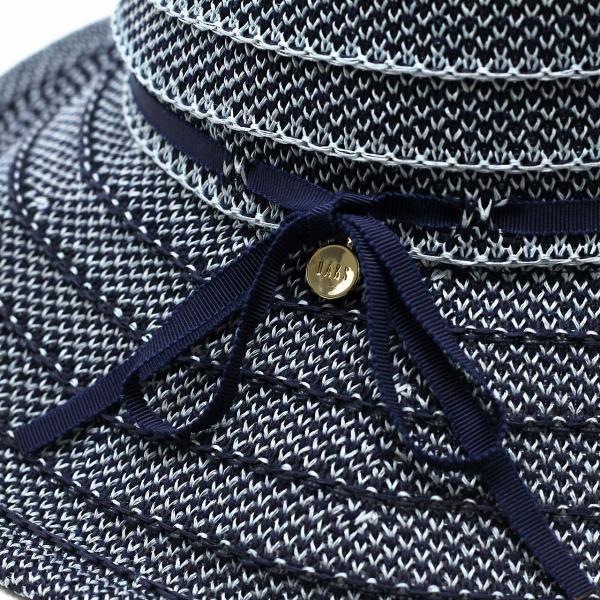 DAKS つば広 帽子 ボーダー 擬麻 綿ロード ハット レディース ツバ広帽子 日焼け対策 ブランド ダックス 春夏 帽子 UVカット 折りたためる サマーハット 通気性が良い 涼しい 女優帽 ミセスハット 紺 ピンク 茶 女性 誕生日 プレゼント ギフト ラッピング無料 母の日_4