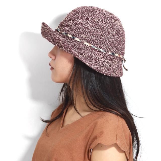 DAKS 母の日 プレゼント 帽子 レディース ハット 春 ミセス パープル コットン オブザー リボン チェック柄 日本製 ダックス 老舗ブランド 洗える 帽子 夏 日よけ 全6色［ hat ］30代 40代 50代 60代 母の日ギフト プレゼント ラッピング無料 送料無料 メール便無料_10
