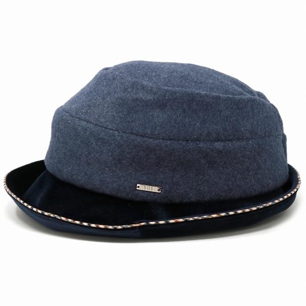 DAKS メルトンフリース ハット レディース ダックス マリブベロア プレゼント 帽子 レディース ハット 秋冬 ミセス ハウスチェック ダウンハット ベージュ / ネイビー [ hat ] 40代 50代 60代 クリスマス ギフト 女性 誕生日 プレゼント 帽子通販 母の日 ギフト 送料無料_10