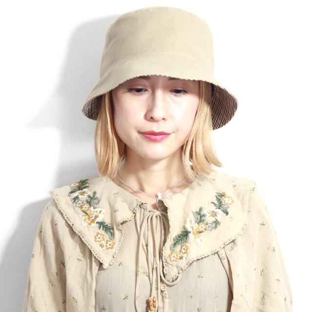 DAKS レディースハット リバーシブル チェック柄 春夏 帽子 ハット 女性用 日焼け対策 ハウスチェック Mサイズ 57cm UV対策 ベージュ 黒 茶 全3色［ hat ］30代 40代 50代 60代 母の日ギフト プレゼント ラッピング無料 送料無料_14