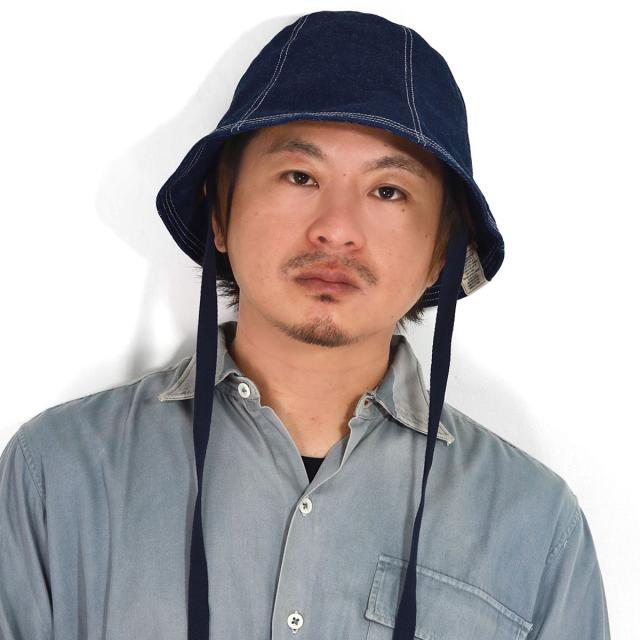 デニムハット チューリップハット メンズ DENIM ファクトリーメイド 帽子 ユニセックス 春夏 レディース 熱中症対策 ひも付き ネイビー/ブルー [ tulip hat ] プレゼント ギフト ラッピング無料 送料無料_12