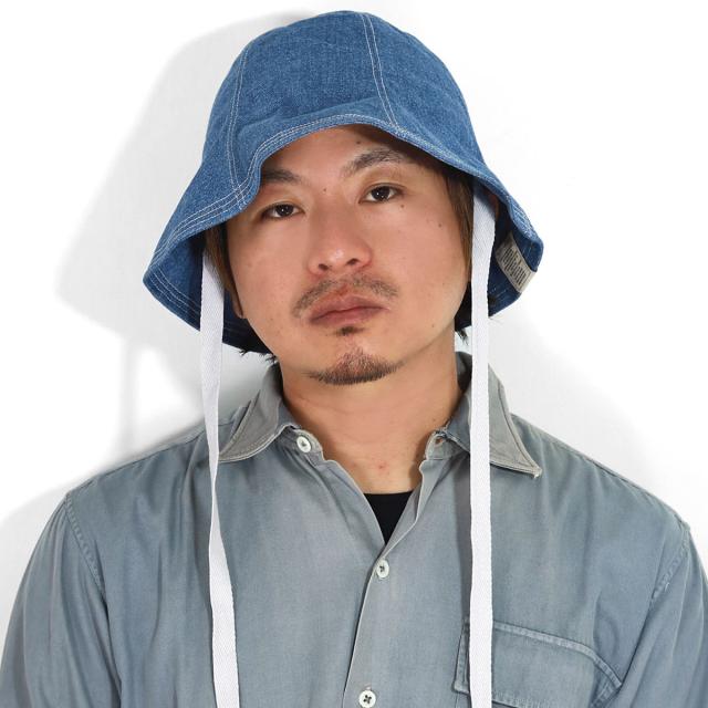 デニムハット チューリップハット メンズ DENIM ファクトリーメイド 帽子 ユニセックス 春夏 レディース 熱中症対策 ひも付き ネイビー/ブルー [ tulip hat ] プレゼント ギフト ラッピング無料 送料無料_16