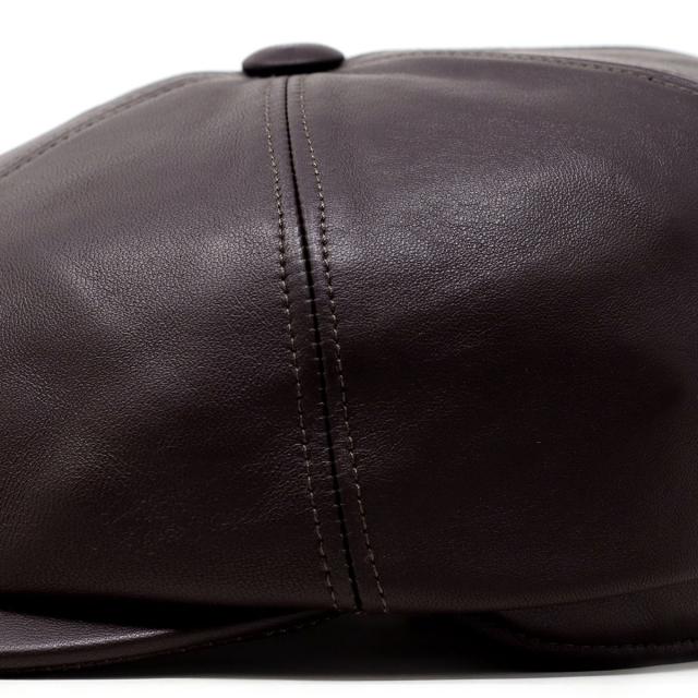 レザー ハンチング 帽子 メンズ シープスキン ハンチング帽 秋冬 GUERRA イタリア製 ゲラ 送料無料 レディース キャスケット 本革 ハンチングキャップ 黒 茶 [ ivy cap ］送料無料 ギフト 誕生日 プレゼント ラッピング包装無料_10