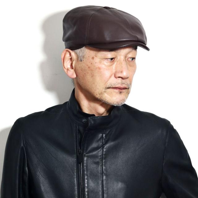 レザー ハンチング 帽子 メンズ シープスキン ハンチング帽 秋冬 GUERRA イタリア製 ゲラ 送料無料 レディース キャスケット 本革 ハンチングキャップ 黒 茶 [ ivy cap ］送料無料 ギフト 誕生日 プレゼント ラッピング包装無料_16
