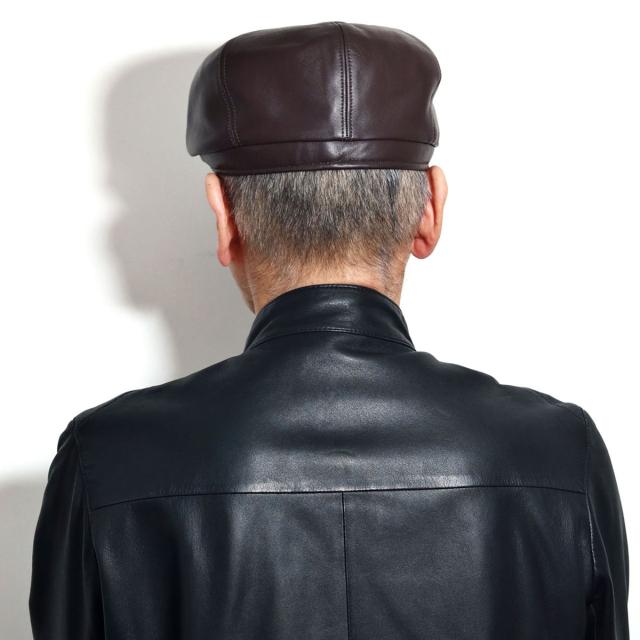 レザー ハンチング 帽子 メンズ シープスキン ハンチング帽 秋冬 GUERRA イタリア製 ゲラ 送料無料 レディース キャスケット 本革 ハンチングキャップ 黒 茶 [ ivy cap ］送料無料 ギフト 誕生日 プレゼント ラッピング包装無料_19